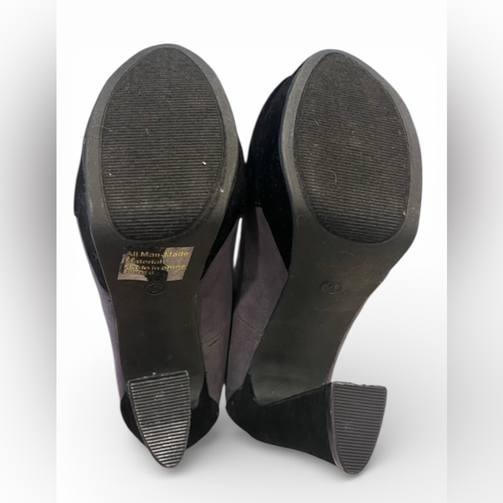 Kiss & Tell black velvet platform t-strap heels 1920s 1940s vintage style rock - Picture 9 of 9